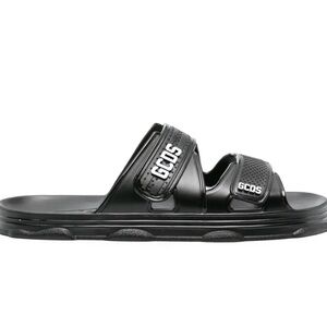 GCDS Black Slide Sandals with Logo